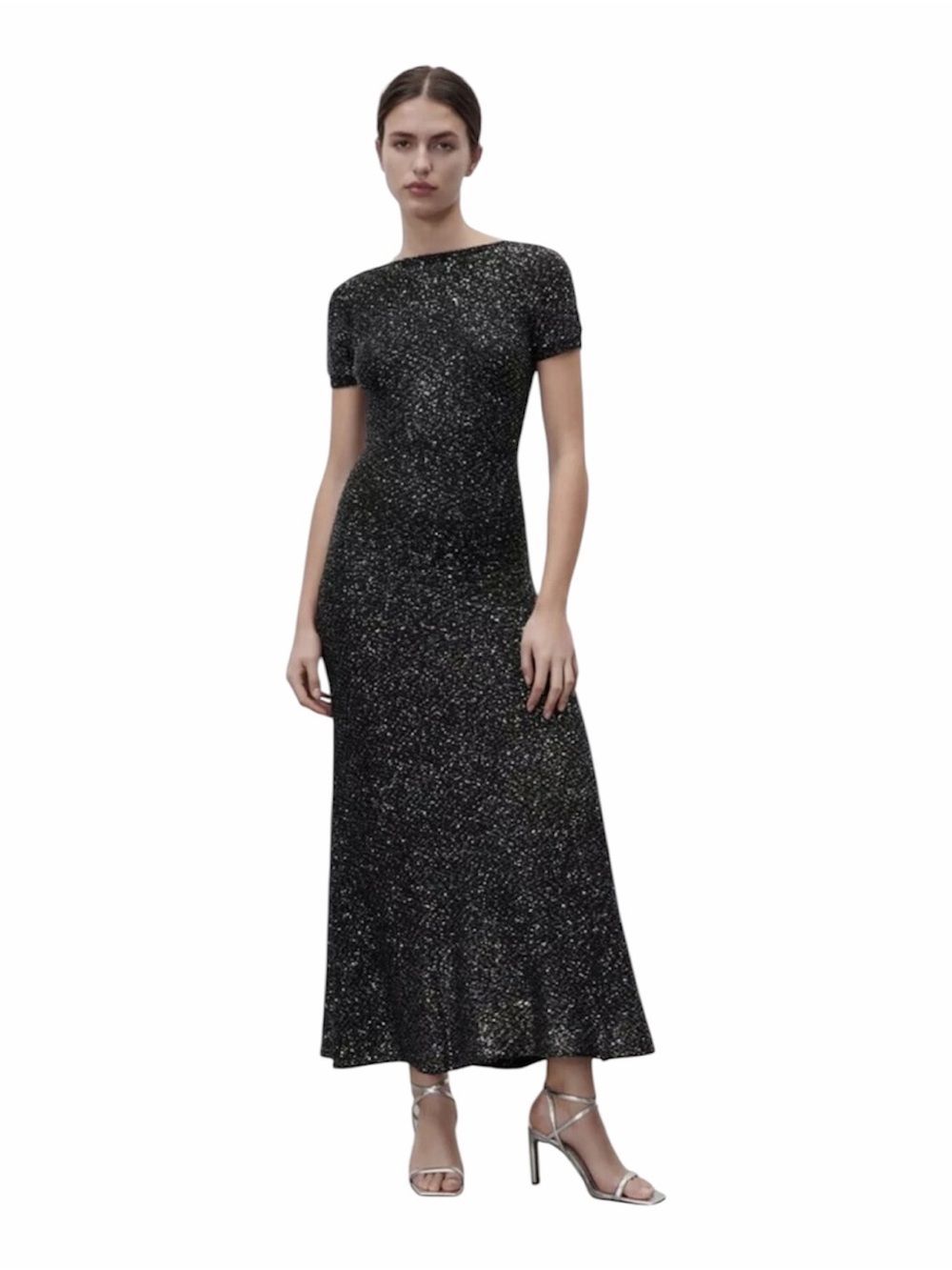 Zara Knit Sequened Maxi Dress - Women's Evening Gown